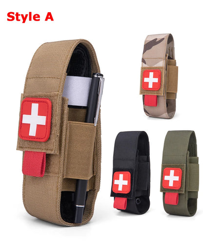 Tactical Outdoor Molle Scissor Bag Medical Shears Pouch Multifunctional Tourniquet Holder Storage Bag Case Flashlight Holster