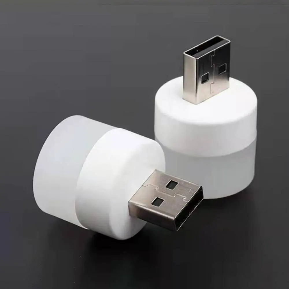 USB Night Light Mini LED Night Light USB Plug Lamp Power Bank Charging USB Book Lights Small Round Reading