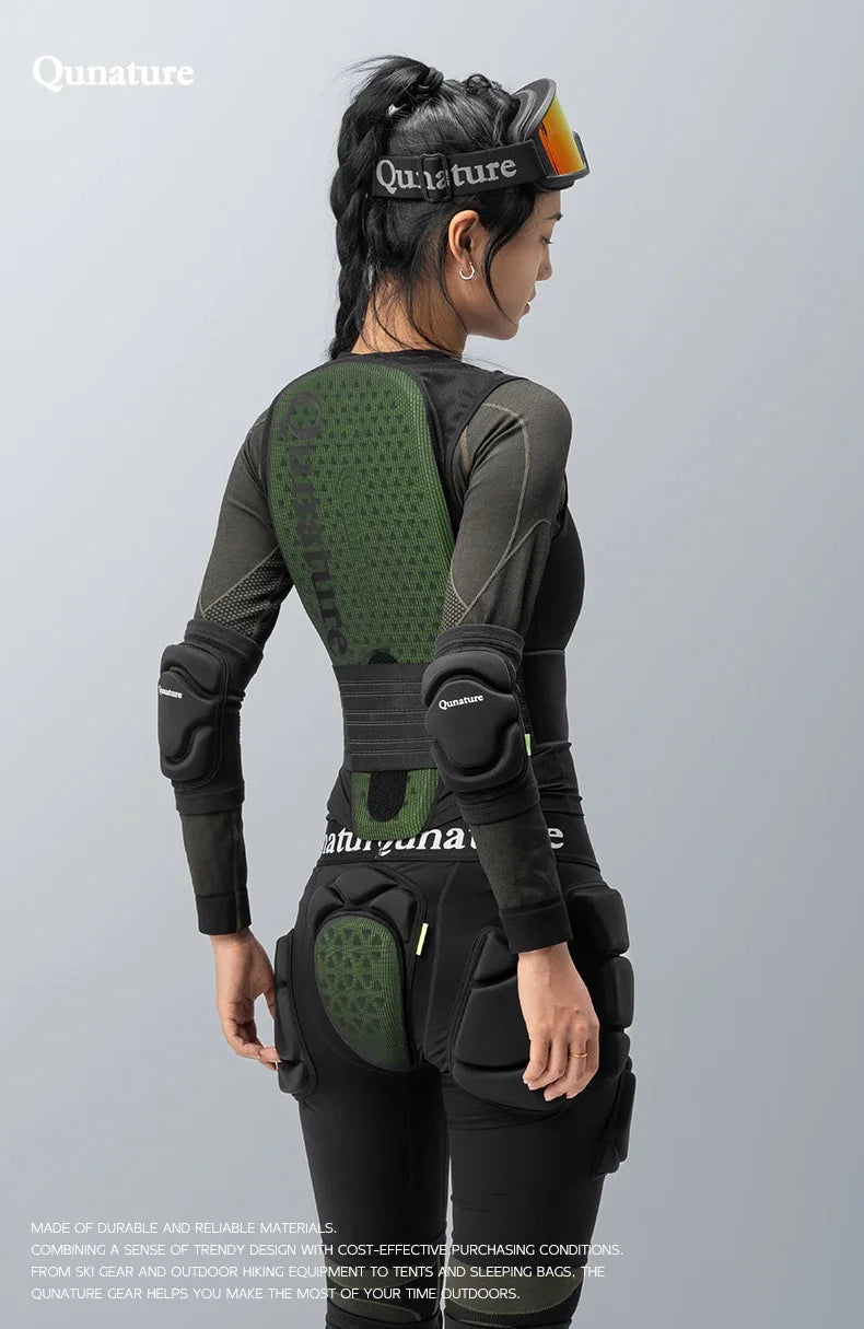 Qunature Winter Ski Vest CE1 Level Anti-Collision Waist Protector Sports Vests Protection Adults Vest Anti-Fall Vest Jackets