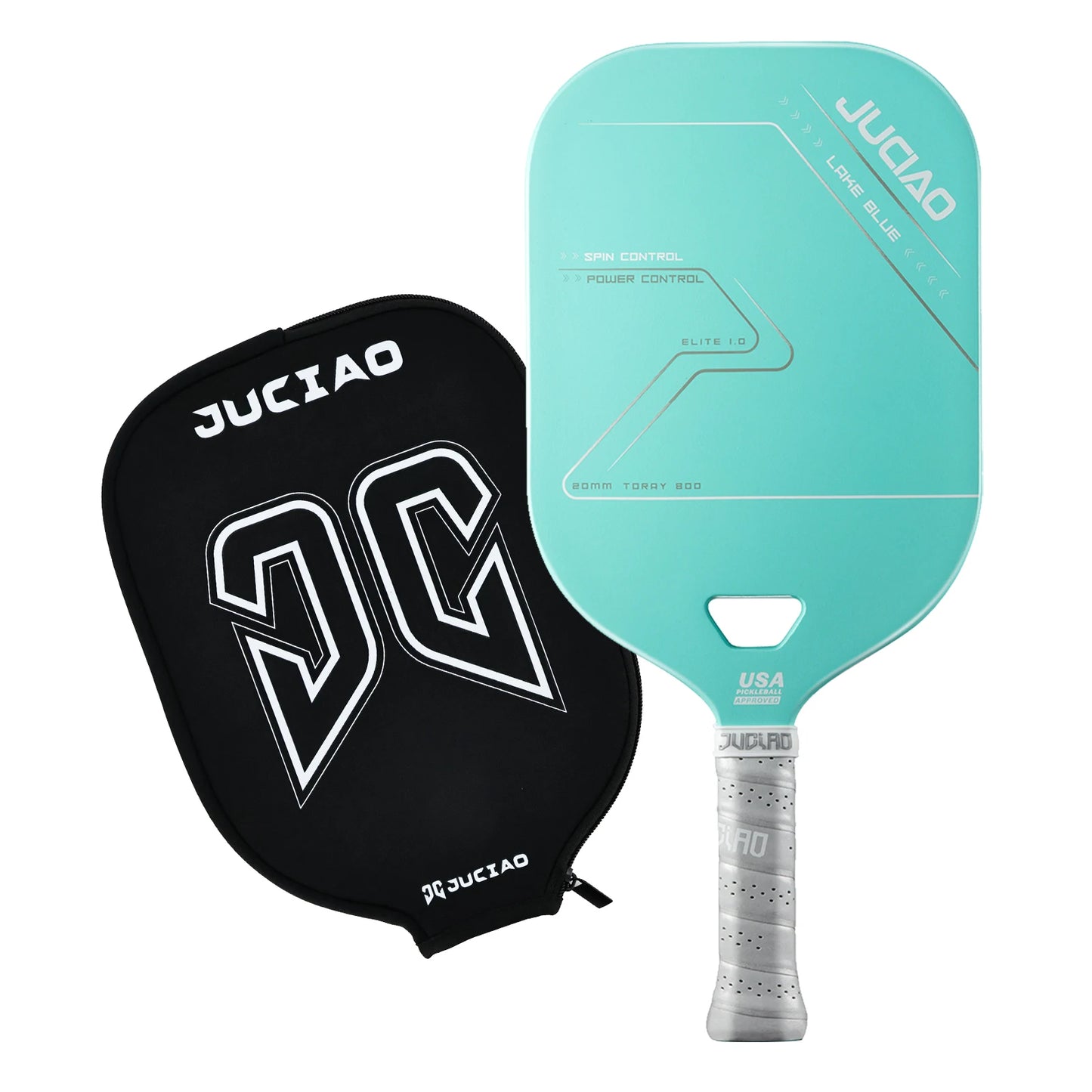 JUCIAO T800 Carbon Fiber Pickleball Paddle With Aero Throat  USAPA Approved 20MM Thermoformed Pickleball for Power & Control