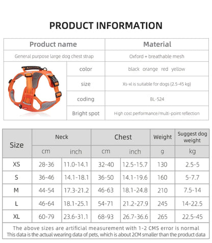 Reflective Dog Chest Strap Pet Leash Vest Type Explosion-proof Flushing Puppy Chest and Back Pet Products