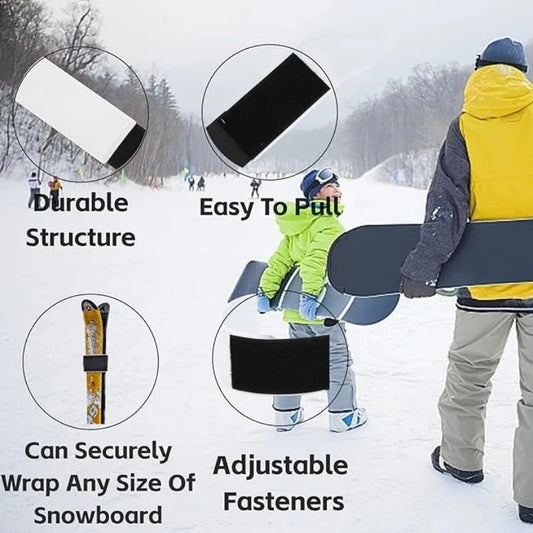 Outdoor Skis Fixing Band Ski Brake Retainer Skiing Straps Skijoring Skis Fixing Band Wrap Snowboarding Straps Sled Ski Accessary