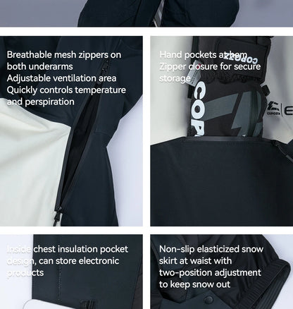 COPOZZ Skiing Coats Winter Warm Women Men Tracksuit Hooded Sports Snowboard Jacket Mountain Female Outwear Windproof Ski Clothes