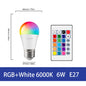 LED RGB Lamp Spotlight Bulb E27 E14 GU10 B22 AC120V 230V Bombillas LED 6W 10W IR Remote Control Led Smart RGBW Lamp Home Decor