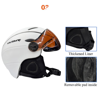 MOON Skiing Helmet With Goggles PC+EPS High-Quality Ski Helmet For Adult Outdoor Snowboard Skateboard Helmet Protective Ski Gear
