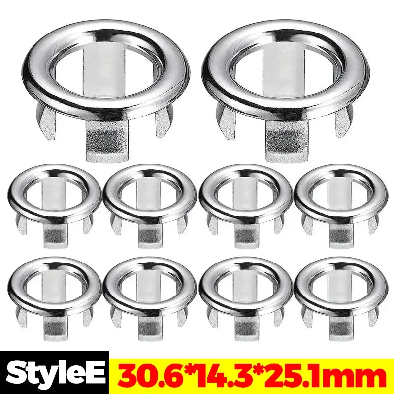 24/1Pcs Faucet Wash Basin Overflow Ring Sink Overflow Cover Home Kitchen Bathroom Basin Trim Bath Sink Round Hollow Ring Plug