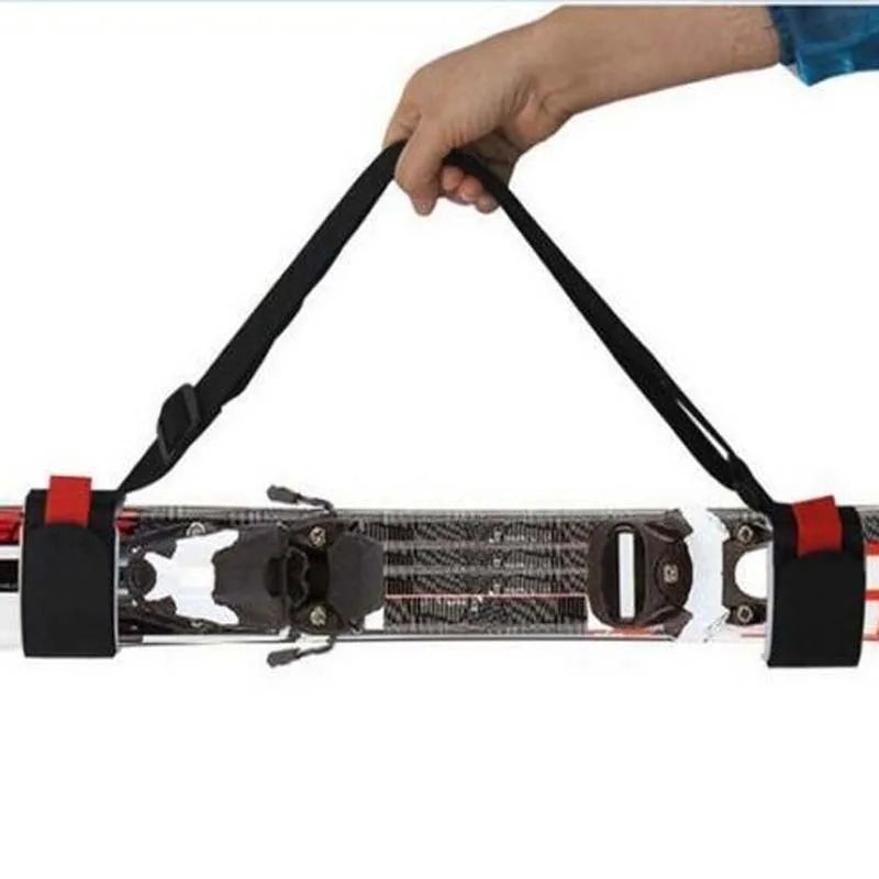 Nylon Skiing Pole Shoulder Hand Carrier Lash Handle Straps Adjustable Buck Hook Loop Protecting Black Nylon Ski Handle Strap Bag