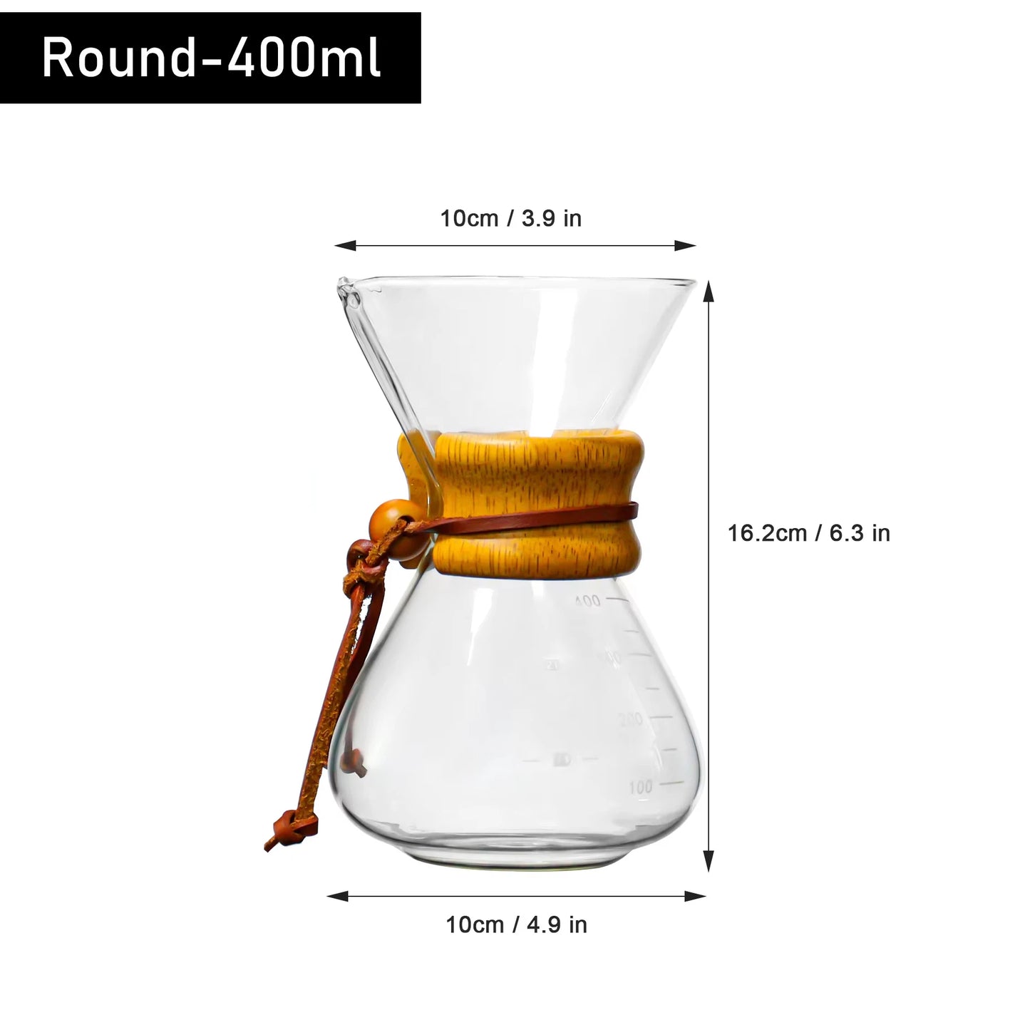 Glass Coffee Pot Drip Brewing Chemex Cafetera 400M/600ML Hand Brewed Coffee Filter Cup Pour Over Coffee Maker For Home Office