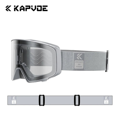 Kapvoe Photochromic Ski Goggles Magnetic Anti-Fog Lenses UV400 Protection Men Women Ski Goggles Winter Sports Eyewear