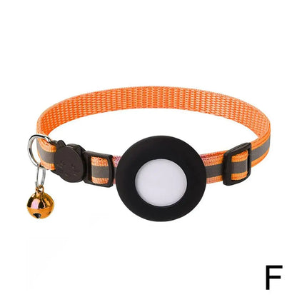 Anti-Lost Cat Collar For Airtag GPS Tracker Protective Case With Bell Reflective Cats Necklace Kitten Accesories Pet Products