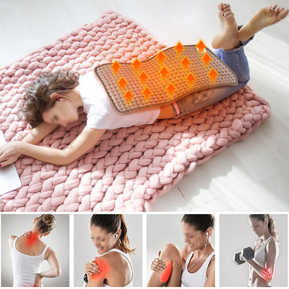 Electric Heating Pad Adjustable Warm Body Blanket Heated Blanket Waist Back Leg Warming Mat with Intelligent Timing Heated Pad