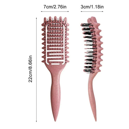 3 in 1 Curl Define Styling Brush Hollow Out Detangling Hair Brush Tangled Hair Comb