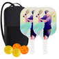 Graphite Pickleball Paddles Set of 2 USAPA Approved Carbon Fiber Surface Anti-Slip Sweat-Absorbing Grip Portable Carry Bag