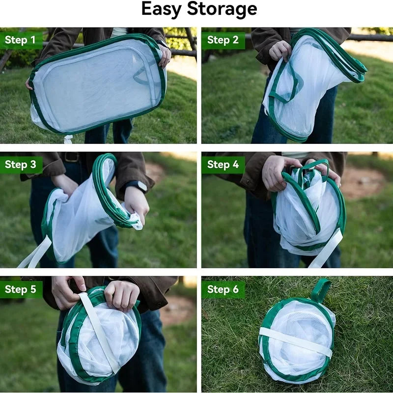 S - M - L Butterfly Habitat Outdoor Mesh Plant Enclosure Folding Insect Cage Insect Proof Net Monarch Insect Terrarium Pop-up