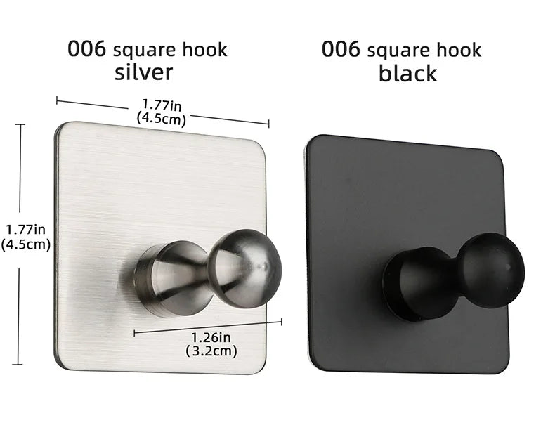 High Quality 304 Stainless Steel Self Adhesive Hooks Shower Bath Hook Kitchen Hanger Bathroom Hook Household Wall Hanger