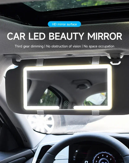 Car Sun Visor Vanity Mirror LED High-definition Vanity Mirror with 3 Light Modes Touch Screen Universal Car Vanity Mirror