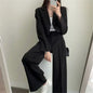 Summer New Short Top Jacket Blazer Wide Leg Pants Two-piece Set Elegant Women's Office Casual Set Outfits