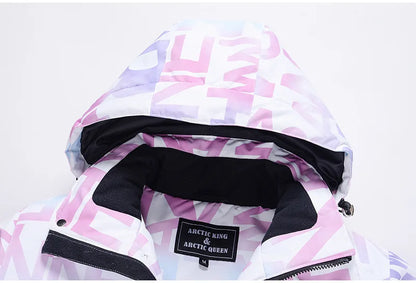 New Fashion Letter Women Ski Suit Winter Windproof Waterproof Snowboarding Jacket and Pants Snow Walking Clothes Female Snowsuit
