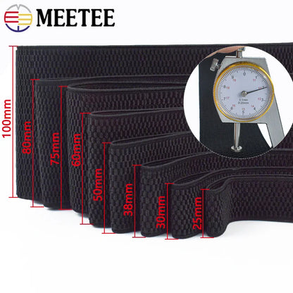 1-5M Meetee 2.5-10cm Black Elastic Bands Stretch Rubber Webbing Tapes for Skirt Waistband Belt DIY Clothing Sewing Accessories