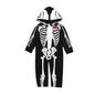 Baby Skeleton Costume Romper Outfit Boys Scary Costume Hoodie Jumpsuit Infant Toddler Purim Halloween Party Horror Fancy Dress