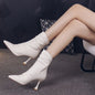 British Style Pointed Toe Stiletto Heel Ankle Boots Women's Autumn and Winter All-Matching Skinny Boots High Heel Fashion Boots