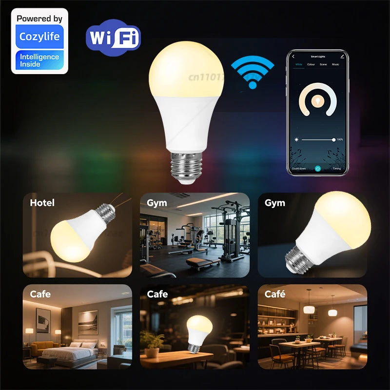 Cozylife Wifi Smart Light Bulb LED CW Lamp 110V 220V Smart Light Bulbs LedLamps For Google Alexa Alice Voice Control Cold War