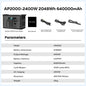 CTOLITY AP2000 2400W Portable Solar Generator 2048Wh Lifepo4 Battery Power Station AC Outlets Pure Sinve Wave emergency Supply