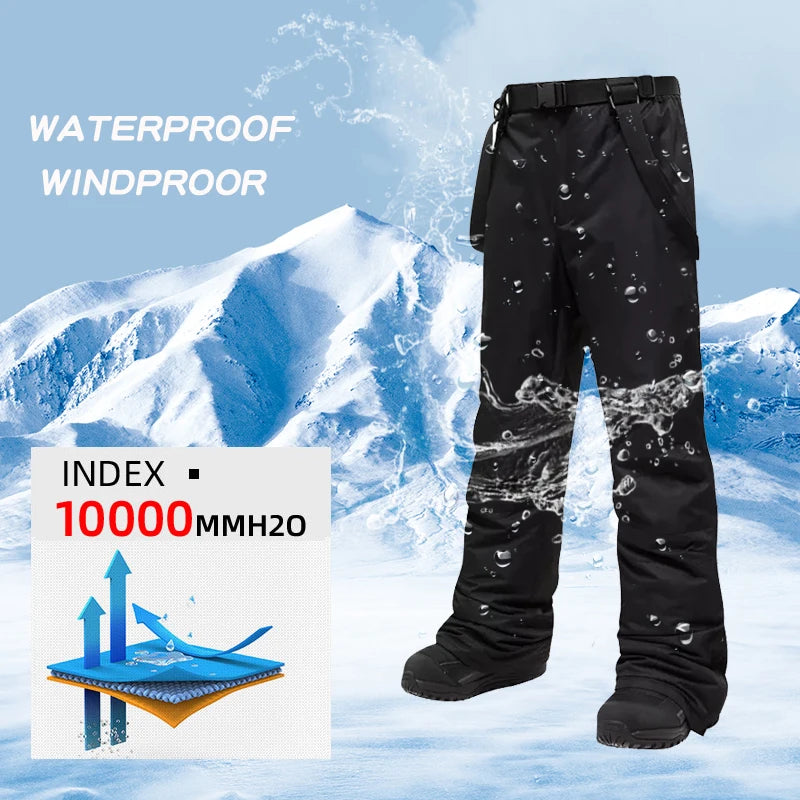 Winter -30 Degree Ski Suit For Men Windproof Waterproof Thick Warm Skiing Jacket Snow Pants Outdoor Male Snowboarding Clothing