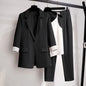 2025 spring new plus size Korean elegant women's suit female blazer leisure pants Tweed suit jacket three piece jacket pants set