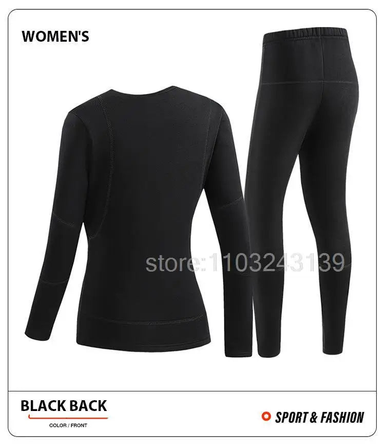 Winter Heated Thermal Underwear Men Heating Jacket Skiwear Heated Jacket Fleece Warm Top Pants USB Electric Heating Clothing