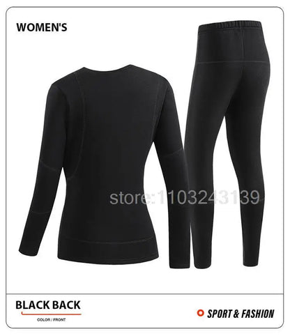 Winter Heated Thermal Underwear Men Heating Jacket Skiwear Heated Jacket Fleece Warm Top Pants USB Electric Heating Clothing