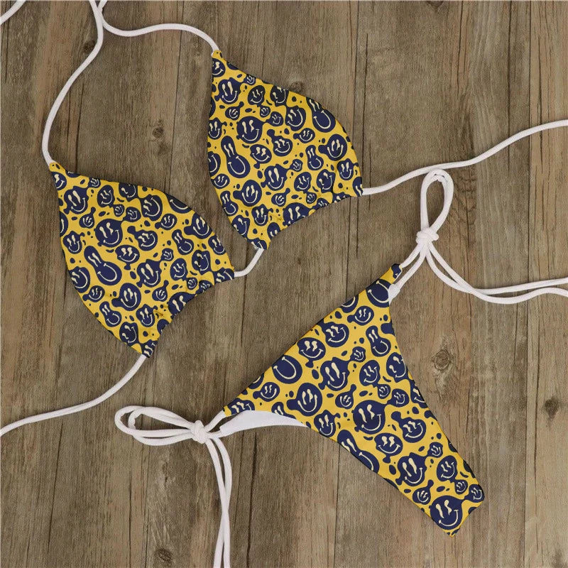 Women Swimwear Skull Printed Swimsuit Biquini Feminino Para Praia 2024 Bikini Set Beach Two Piece Swimwear New Padded Swimsuit