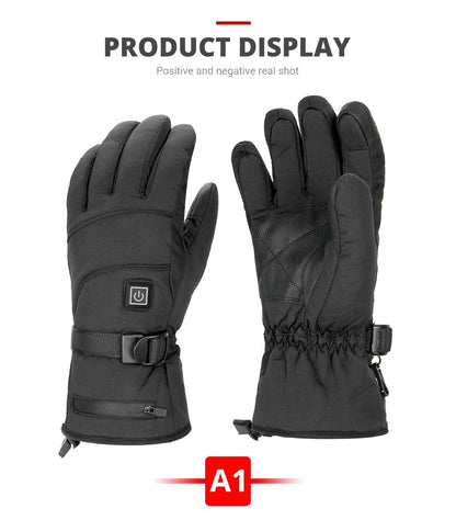 Electric Heated Gloves Thermal Heat Gloves Winter Warm Skiing Snowboarding Hunting Fishing Waterproof Heated Rechargeable Gloves