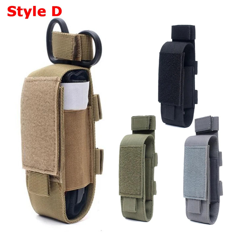 Tactical Outdoor Molle Scissor Bag Medical Shears Pouch Multifunctional Tourniquet Holder Storage Bag Case Flashlight Holster