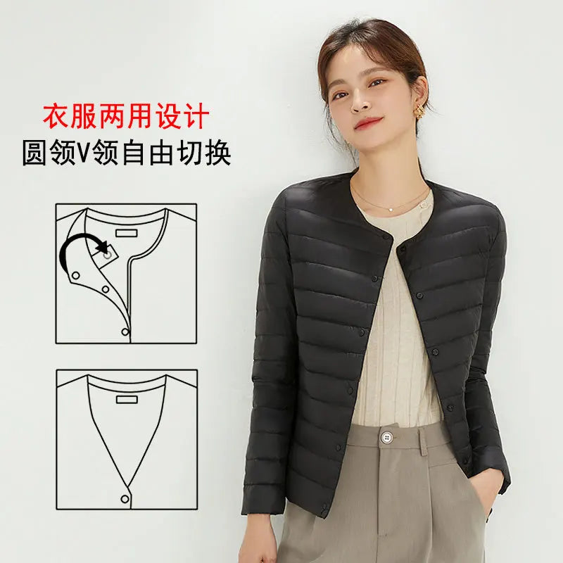 Top Grade 90% White Duck Down Women Ultra Lightweight Packable Line Jackets 2023 New Autumn Winter Keep Warm Puffer Coats