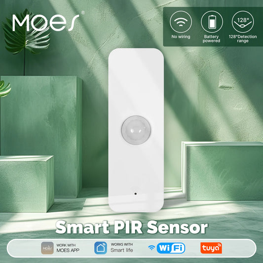 MOES Tuya WiFi Smart PIR Sensor Human Body Infrared Motion Detector Home Security Scene Linkage Automation Battery Power