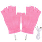 USB Heated Gloves Fingerless Knitted Wrist Glove Men Women Electric Heating Gloves Winter Hand Warmer Outdoor Skiing Accessories