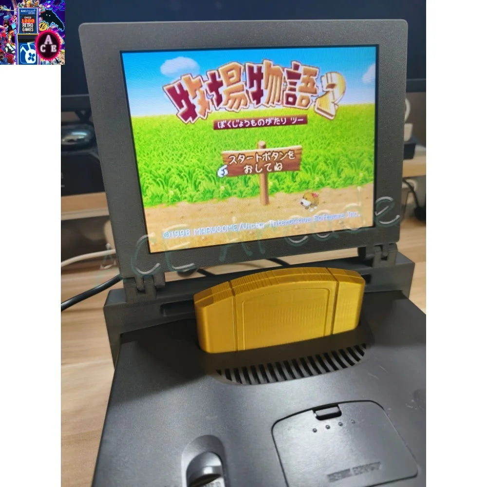 Original Design 64 Bit N64 Host 8-inch 4:3 Mini Portable Screen for Home Retro Arcade Game Console LCD Dedicated Screen