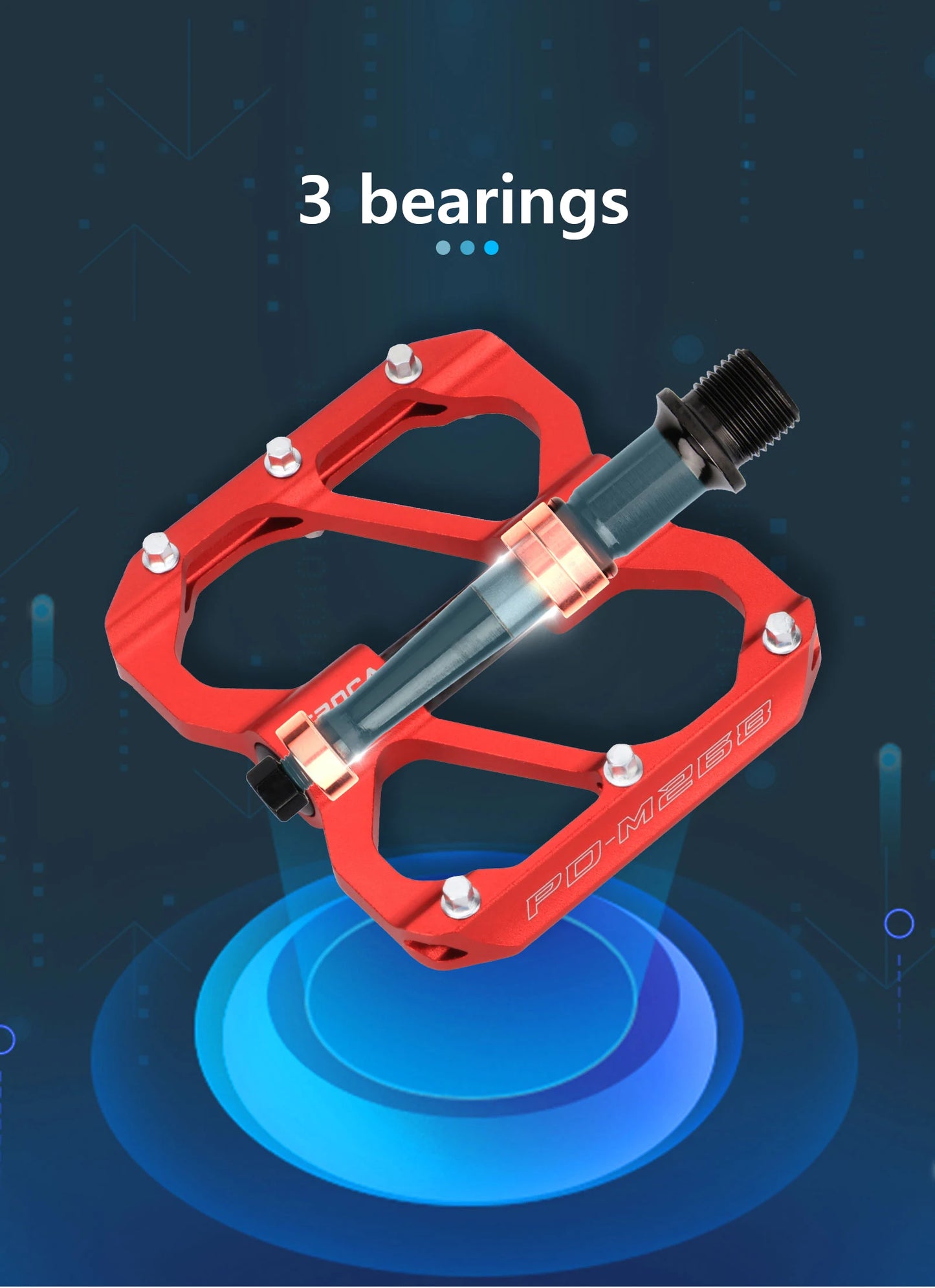 MEROCA Bicycle Pedal 3 Bearing Non-Slip Mtb Pedals Sealed Three Bearing Aluminum Alloy Mountain Bike Pedal Cycling Accessories