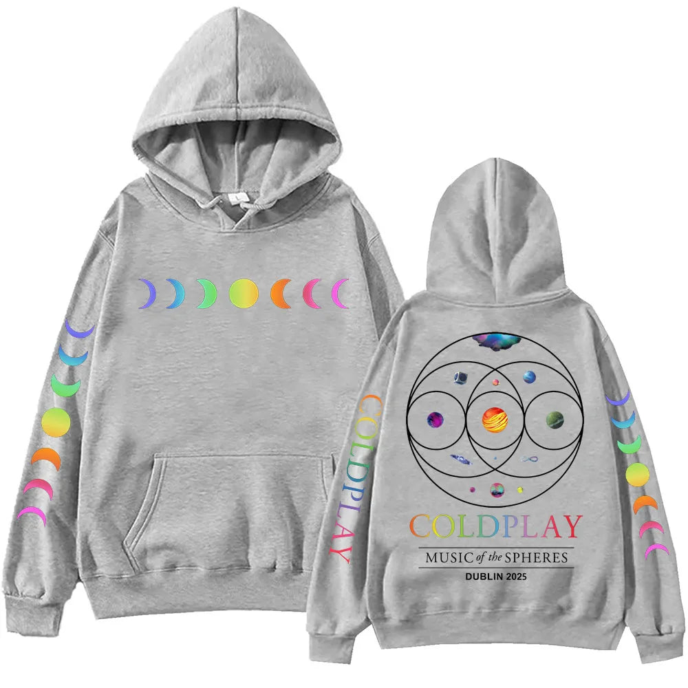 Cold-play 2025 Music of the Spheres World Tour Hoodie Harajuku Hip Hop Pullover Tops Sweatshirt Gift