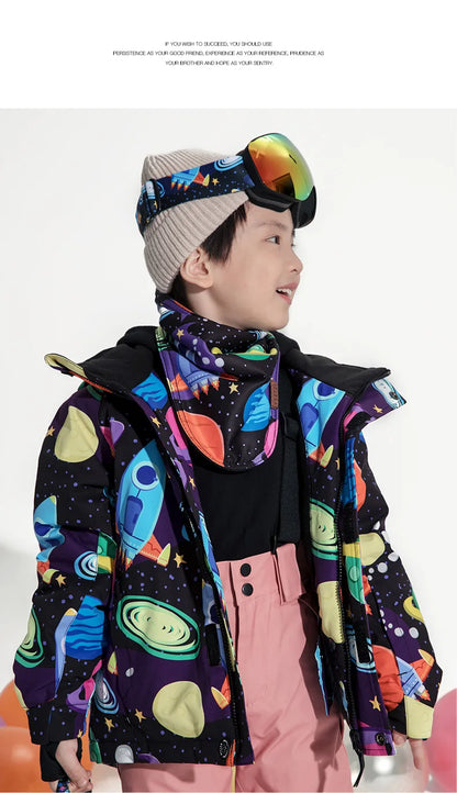 VECTOR Ski Professional Children's Ski Jacket Warm Waterproof Boys Girls Outdoor Skiing Snowboarding Winter Ski Kids
