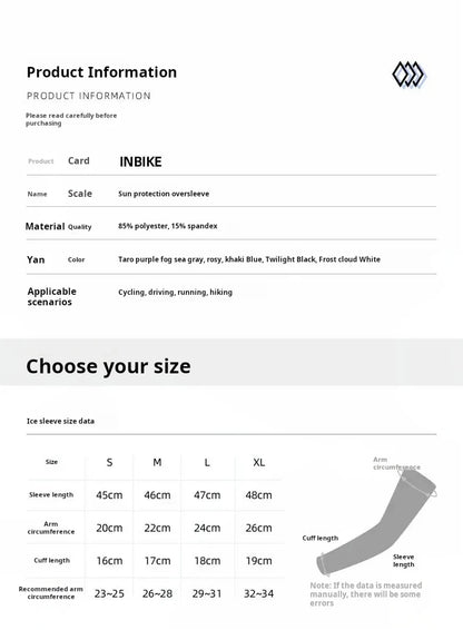 Inbike Arm Sleeve Sunscreen Breathability Sports Protection High Elasticity Bicycle Sleeves Cycling Sleeves Man Uv Protection