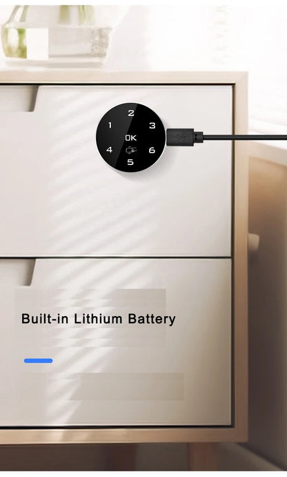 Zinc Alloy Touch Digital Password RFID IC Card Cabinet Drawer Lock Built-in Lithium Battery