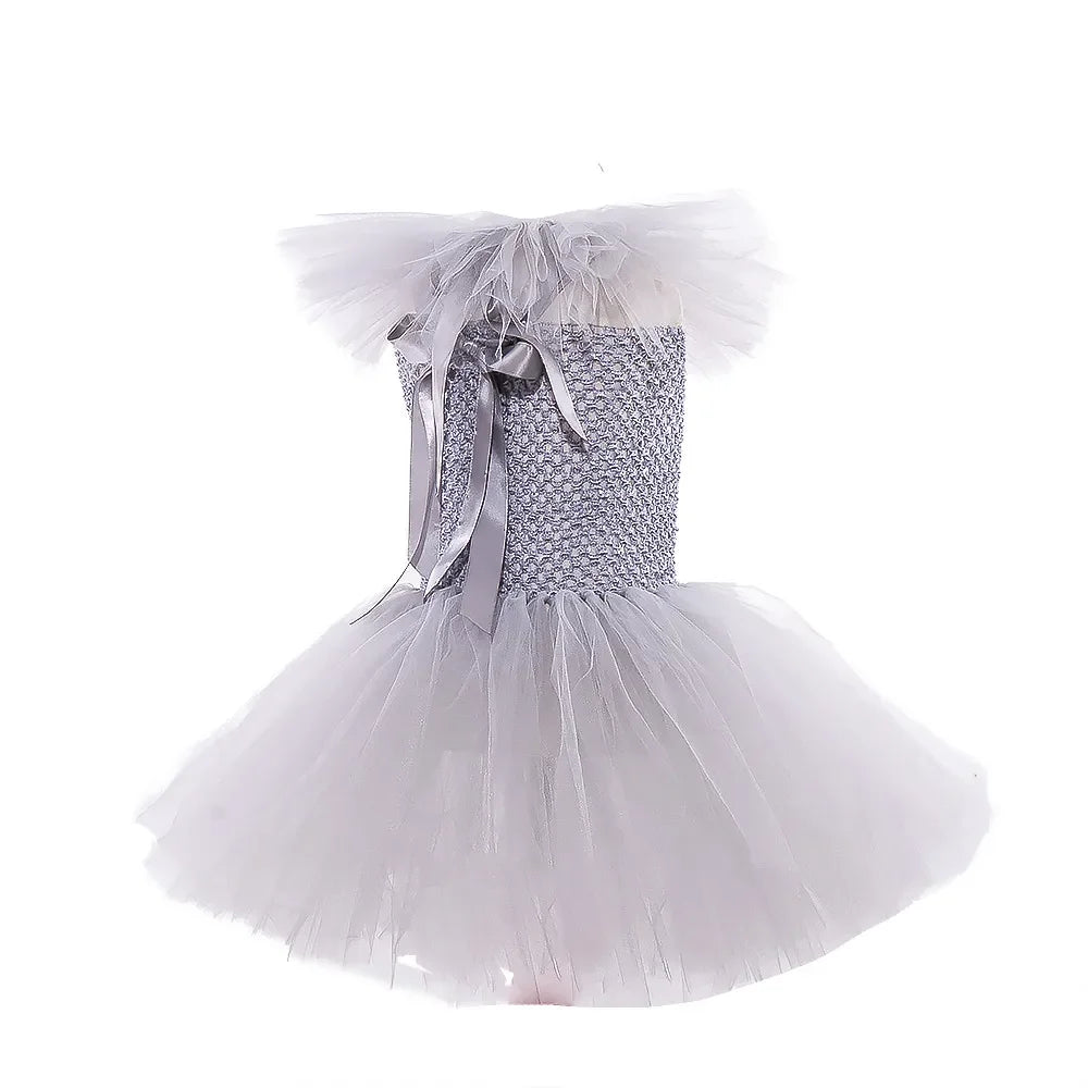 Halloween Horror Clown Pennywise Devil Spooky Costume Kids Girls Tulle Dress Joker Gothic Evil Carnival Outfit Tutu Dress Child