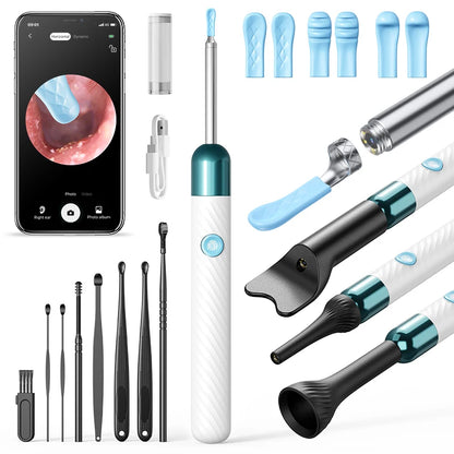 Wireless Ear Wax Removal With Camera Rechargeable Ear Cleaner 8 Megapixels Ear Check Camera with 6 Pcs Ear Spoon Set Canal Clean