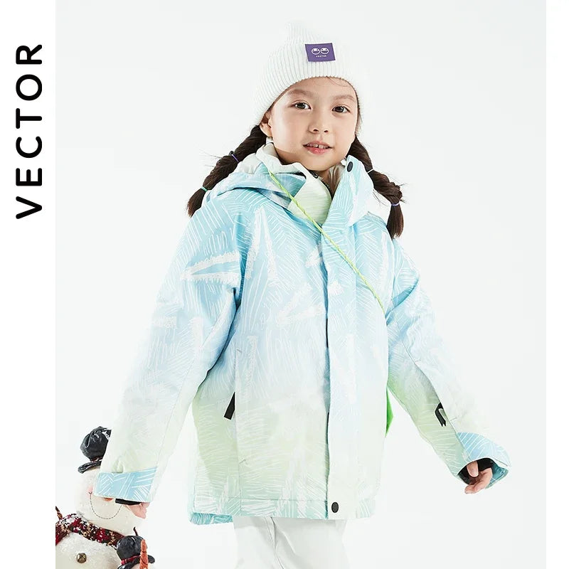 VECTOR Ski Professional Children's Ski Jacket Warm Waterproof Boys Girls Outdoor Skiing Snowboarding Winter Ski Kids