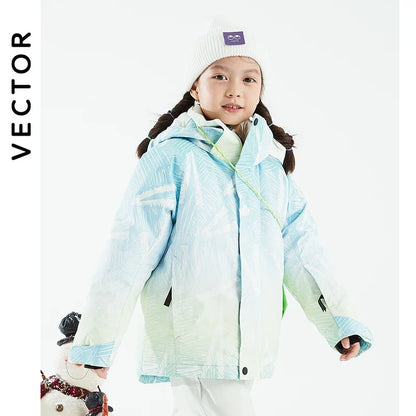 VECTOR Ski Professional Children's Ski Jacket Warm Waterproof Boys Girls Outdoor Skiing Snowboarding Winter Ski Kids