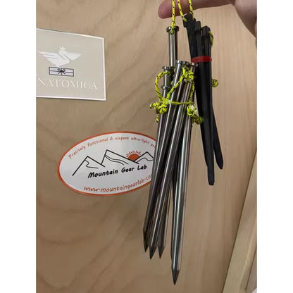 [HODR] Ultralight Camping Pegs Stakes Titanium/Carbon Fiber Pegs Hollow Rod Tent Pegs for Tarp Tent Hiking Camping