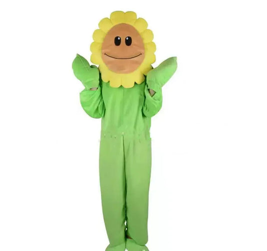 New Girls Boys Scary Zombies Costume Adult Zombie Sunflower Pea Shooter Costume Suit For Halloween Sunflower Stage Show Costumes