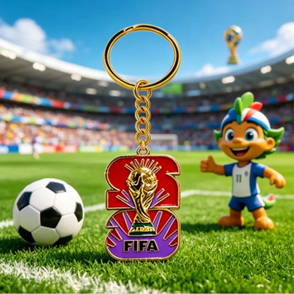 2026 FIFA World Cup Enamel Metal Keychain, UV Printed Soccer Key Ring, Football Fan Souvenir, Car Bag Pendant, Sports Gift